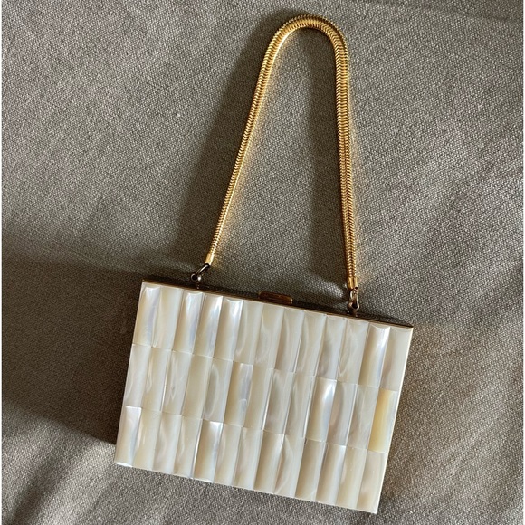 Incredible Vintage Mother Of Pearl Evening Bag-Never Been Used!! NWOT!! - Picture 1 of 16